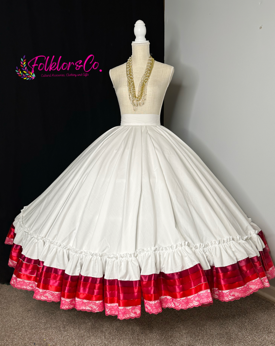 White - Red ombré Practice Skirt