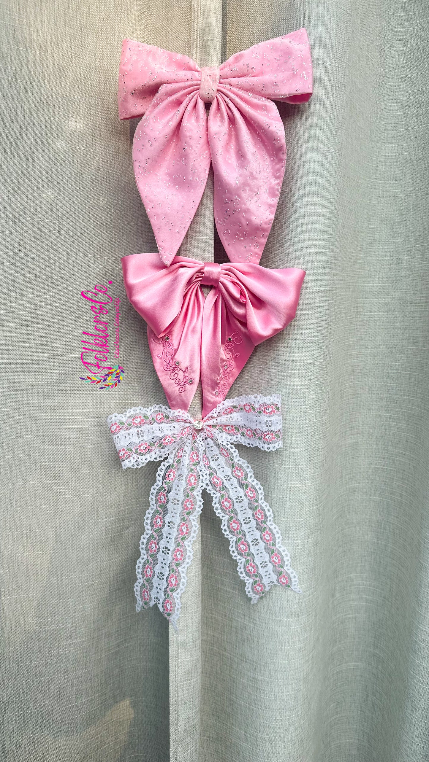 Pink Gems Hair Bow