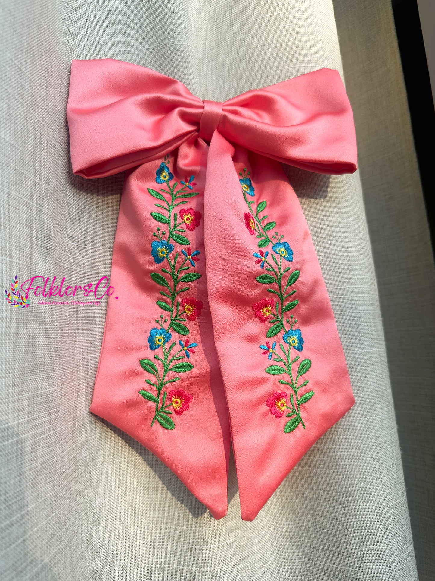 Sun-kissed Coral Hair Bow