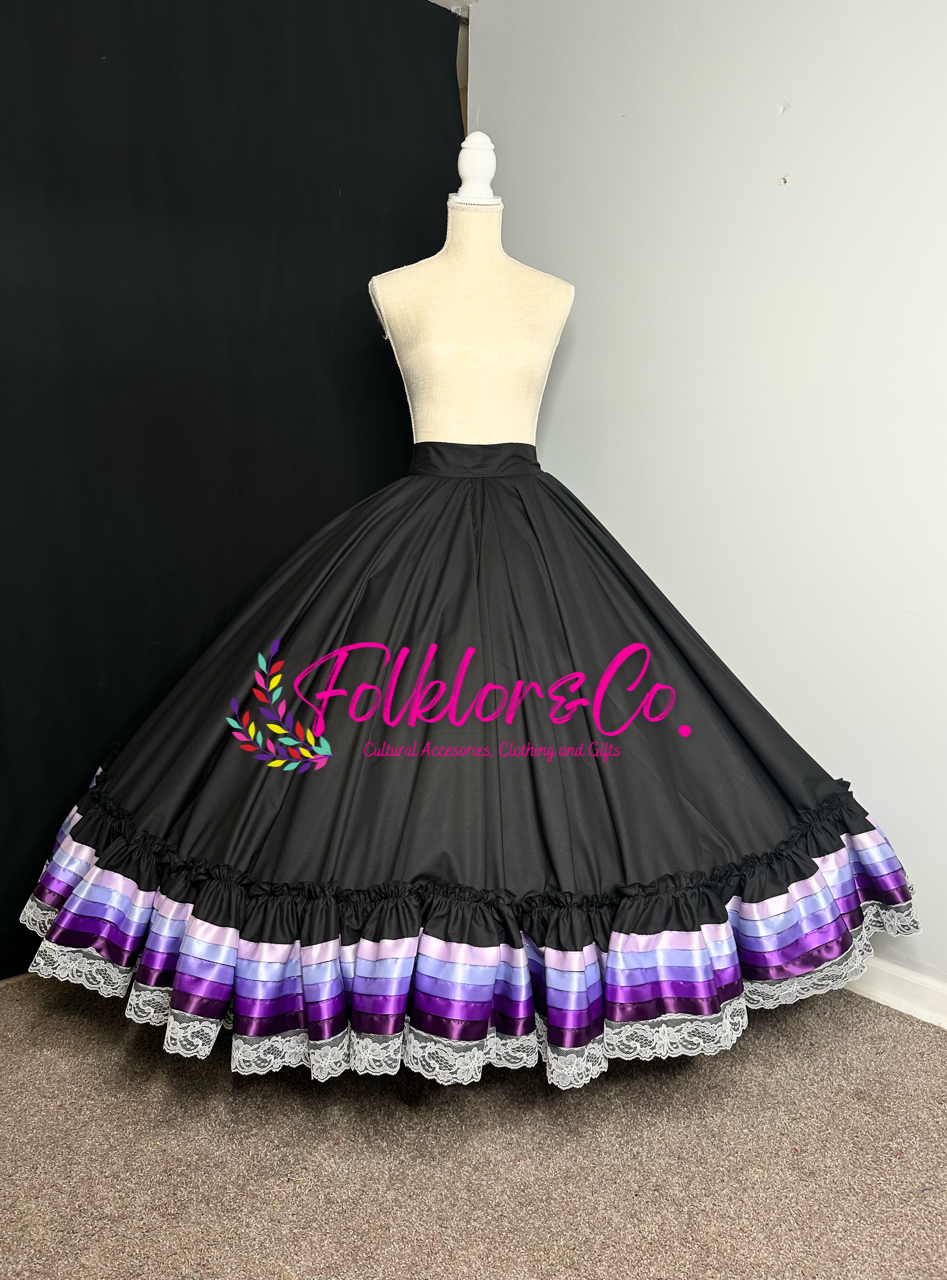 Purple Ombré Black Skirt