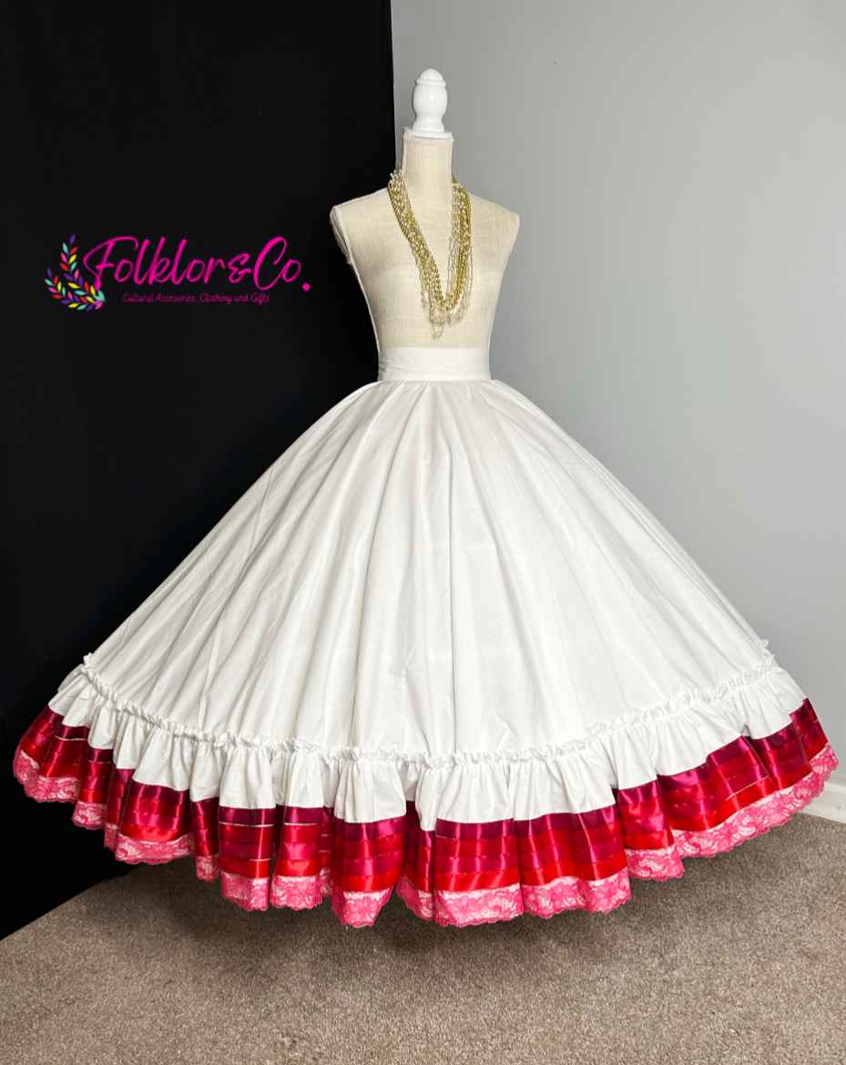 White - Red ombré Practice Skirt