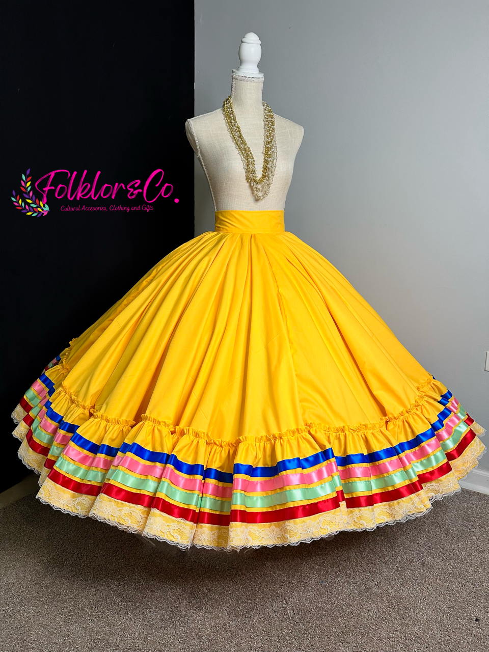 Kids Yellow Tradicional Practice Skirt