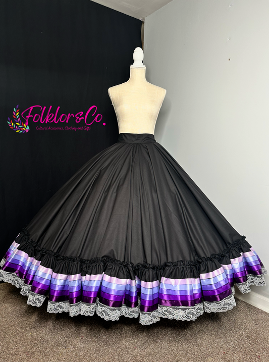 Purple Ombré Black Skirt