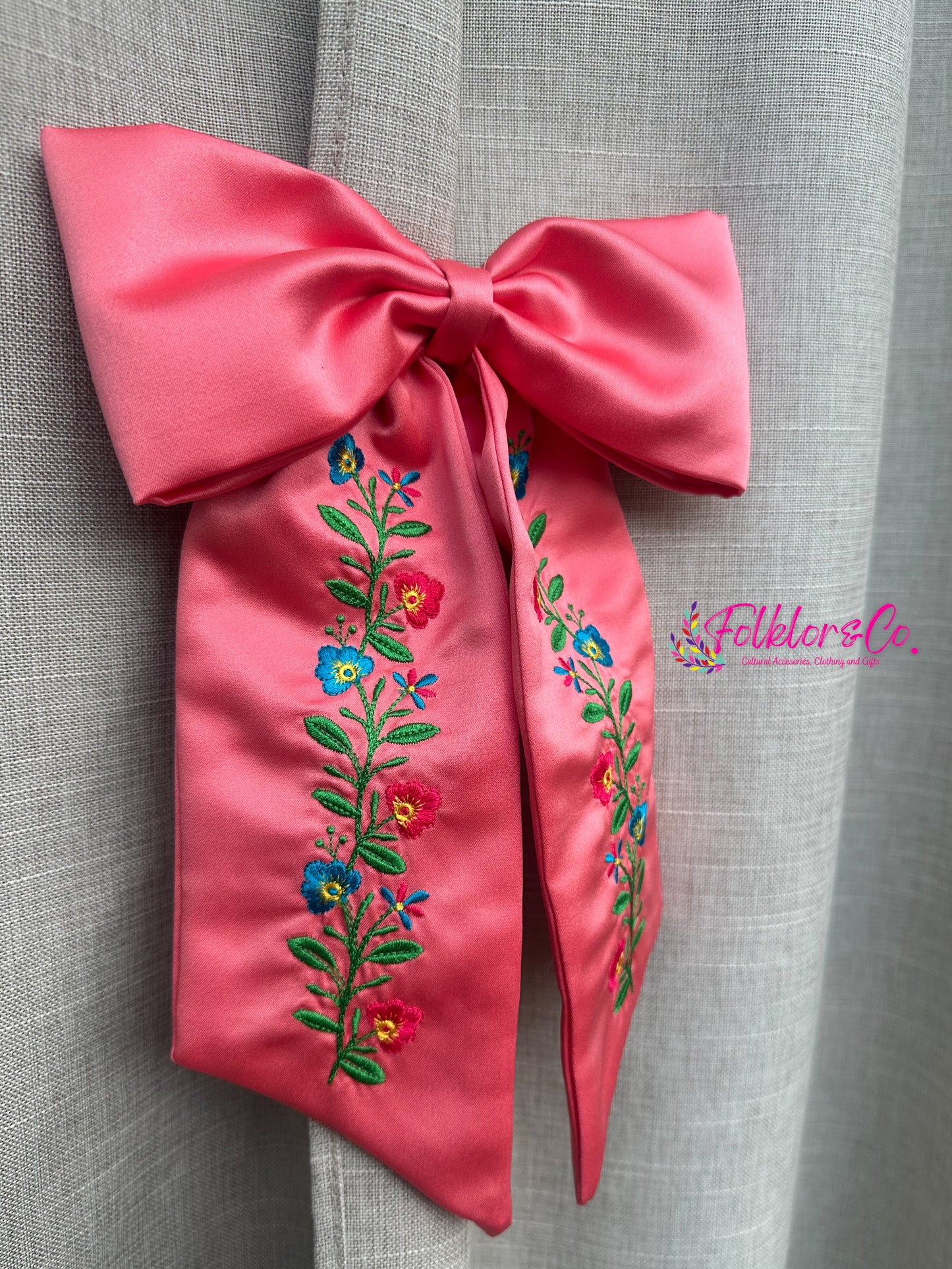 Sun-kissed Coral Hair Bow