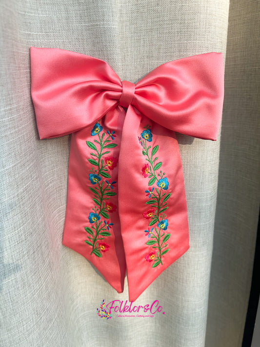 Sun-kissed Coral Hair Bow