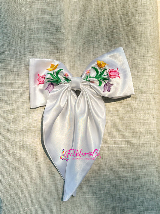 White Pearl Hair Bow