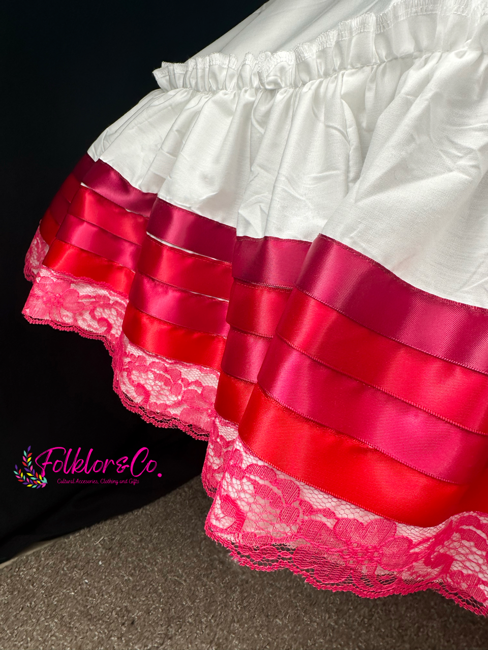 White - Red ombré Practice Skirt