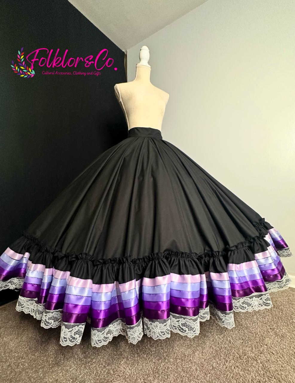 Purple Ombré Black Skirt