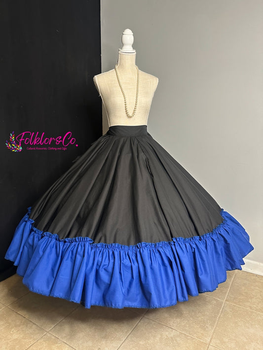 Black with Blue Trim Practice Skirt