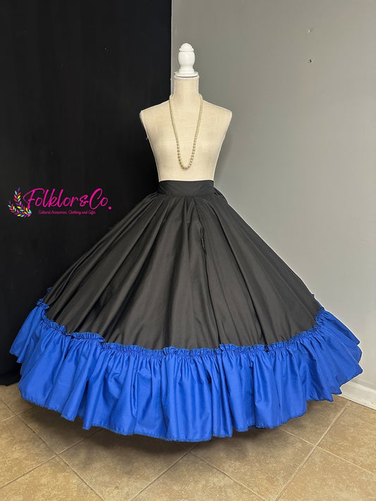 Black with Blue Trim Practice Skirt