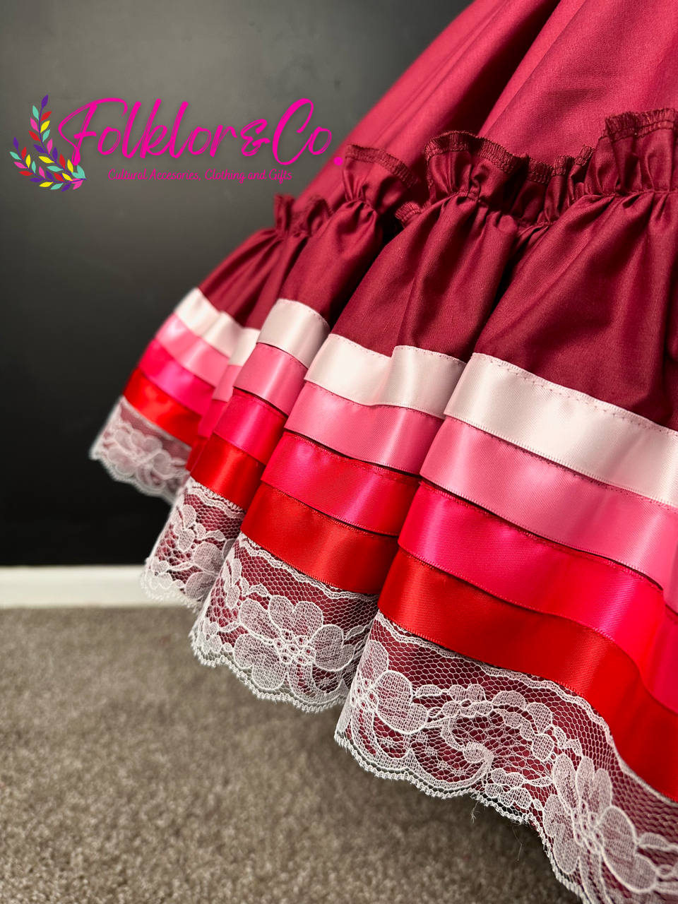 Burgundy Red Ombré Practice Skirt