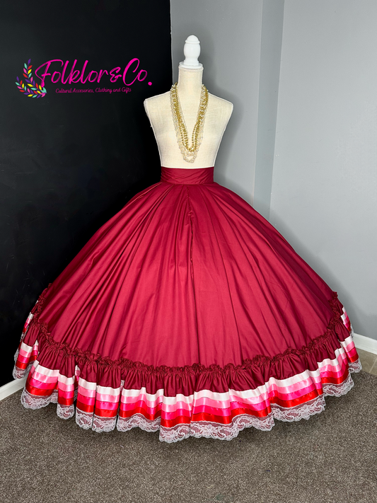 Burgundy Red Ombré Practice Skirt